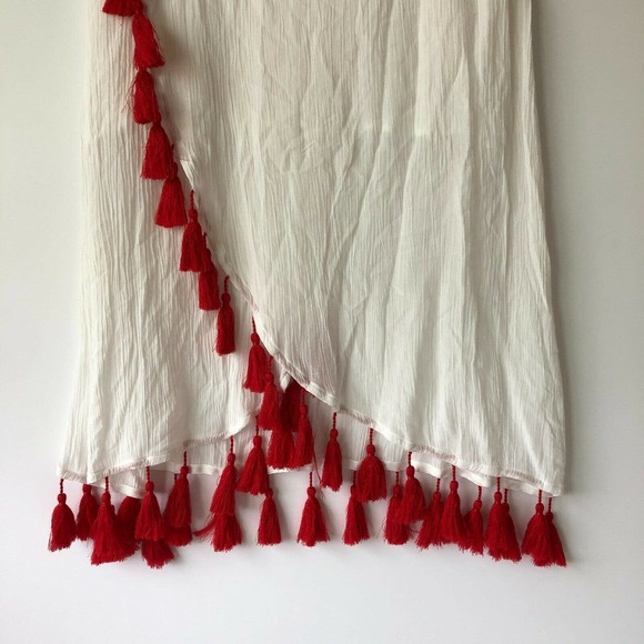 Show Me Your Mumu Midi Skirt Women Large Leilani Wrap White Boho Retro Tasseled - Picture 3 of 9